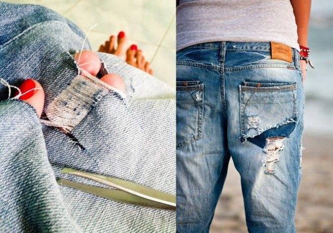 Дырки и потертости на джинсах своими руками
